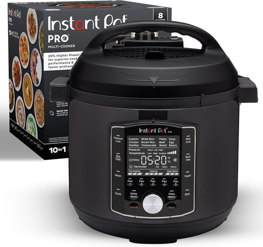 10-in-1 Pressure Cooker, Slow Cooker, Rice/Grain Cooker, Steamer, Sauté, Sous Vide, Yogurt Maker, Sterilizer, and Warmer, Includes App With Over 800 Recipes, Black