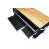 Husky 72 in. 18-Drawer Mobile Workbench with Solid Wood Top in Gloss Blue image 2