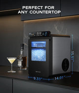 Nugget Ice Maker Countertop, Smart Pebble Ice Machine with APP Control, 44 lbs/24H Soft Pellet Chewable Ice with Self-Cleaning, Stainless Steel image 2
