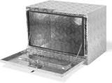 36 Inch Heavy Duty Aluminum Diamond Plate Tool Underbody Box, Waterproof Square Truck Storage Organizer Chest for Pick Up Truck Bed, RV Trailer with T-Handle Lock and Keys - Black image 3