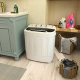 Portable mini double-burner washing machine, capacity 13 pounds, equipped with a spin dryer, a compact clothes washing machine, a lightweight small-sized washing machine, suitable for families, apartments, dormitory rooms, and campers. image 2