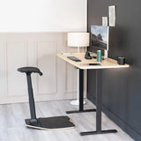 Ergonomic inclined standing desk with chair, portable height-adjustable anti-fatigue cushion, suitable for home and office, black image 3