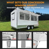 Concession Window 36W x 36H Aluminum Alloy Food Truck Service Window with Sliding Screens & Awning Door, Hydraulic Lift, Locking Mechanism, Versatile for Catering image 4