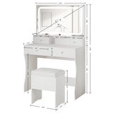 IRONCK Vanity Desk Set with LED Lighted Mirror & Power Outlet image 4