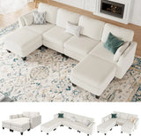 Modular Sectional Sofa, Convertible U Shaped Sofa Couch with High Density Memory Foam, 6 Seat Comfy Modular Sofa Couch for Living Room, Modern U Shaped Sectional Sofa, Dimgrey image 4