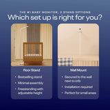 Smart baby monitor and wall-mounted device - 1080p security Wi-Fi video camera, sensor-free sleep and breathing motion tracker, two-way audio, sound and motion alerts, night vision function, breathing band - white image 3