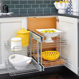 18-inch double-layer removable shelves with 4 shelves, silver color image 2