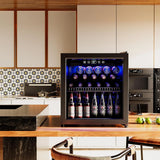 Refrigerator Cooler-120 Cans Freestanding Mini Fridge Cooler with Glass Door, Adjustable Shelves & Digital Temperature Display for Soda, Wine or Beer (Black, 3.2 Cu.Ft) image 2