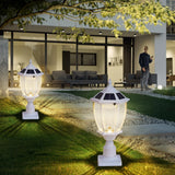 2-Heads Outdoor Solar Lamp Post Lights with Dusk to Dawn Sensor, Classic Exterior Solar Pole Lights with Waterproof, Black Street Lights with Clear Glass for Garden, Patio, Pathway, Driveway image 3