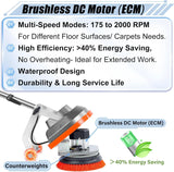 Commercial Floor Scrubber Machine with Brushes and Pads, Heavy Duty Floor Buffer Polisher and Cleaner- Deep Cleaning Tile and Grout, Hardwood Floors and Carpets without Getting on Hands and Knees image 4