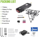 Ebike Battery 48V 17.5AH Lithium ion Rear Rack Battery for BAFANG/Voilamart/PEXMOR/AW 48V200W-1000W Ebike Kit,48V E Bike Batteries with Luggage Rack,Taillight,30A BMS,3A Fast Charger & Safety Lock image 4
