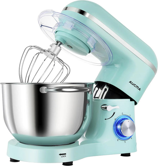 Vertical mixer, power 900 watts, capacity 8 gallons, large kitchen mixer, kitchen electric mixer with dough hook, whisk and stirring rod (blue, 8 gallons)