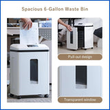 Professional Commercial Paper Shredder: P-7 Security Super Micro-Cut 1x1.7mm 7 Sheets/CDs/Cards/Staples 6-Gal Bin Heavy Duty for Home/Office/Industrial/Business Use-Confidential Documents image 4