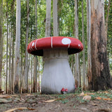 Resin statue 20.8 feet tall, indoor and outdoor dining table, large-sized sculpture, garden lawn, pool decoration, exterior courtyard of buildings, round dining table, chair decoration, red mushrooms image 3