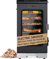 30" Electric Smoker, Outdoor Smoker with Glass Door & Meat Thermometer, 725 Sq Inch Large Capacity, 4 Detachable Racks for Backyard BBQ, Party, Outdoor Cooking Night Blue