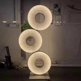 Minimalist art circle living room decorative floor lamp, warm white adjustable LED lamp, with shadow effect creating an atmosphere, acrylic material, indoor lamp image 3
