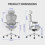 Ergonomic Office Chair – High Back Mesh Desk Chair with 3D Adjustable Armrests, Wheels, for Home and Office (Black) image 2