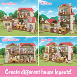 Calico Critters Red Roof Country Home, Dollhouse Playset with Figures, Furniture and Accessories image 3
