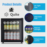 62-Can Beverage Cooler and Refrigerator, Small Mini Fridge for Home, Office or Bar with Glass Door and Adjustable Removable Shelves Perfect for... image 4