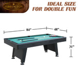 Barrington Billiard 84" Arcade Pool Table with Bonus Dartboard Set, Green image 2