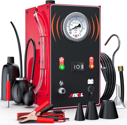 Smoke machine - The car model comes with an internal air pump, evaporative smoke machine leakage tester (with pressure gauge and flow meter), odorless car smoke machine leakage detector, and vacuum-type smoke tester for cars.