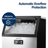 EUHOMY Commercial Ice Maker Machine, 100lbs/24H Stainless Steel Under Counter image 2