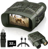 Night Vision Goggles - 4K Night Vision Binoculars with 5000mAh Rechargeable Battery, 32GB TF Card can Save Photo and Video, 3'' HD Screen for Camping & Security, Black image 2