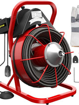 Electric Drain Cleaner Machine by [Brand], 75 Ft x 3/8 Inch, Fits 1-4 Inch Pipes, Portable with 4 Cutters, Powerful Plumbing Tool for Clogs image 2