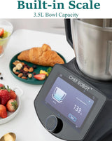 Smart Food Processor UltraCook All-in-One Auto Cooking Machine,3.5L Capacity,600 Online Recipes, Built-in Scale, 7 inch TFT Screen, Self-Cleaning, Multifunctional Kitchen Appliance (CR-7-Black) image 2