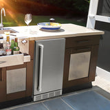 15 Inch Outdoor Refrigerator, Weather Proof Stainless Steel Beverage Beer Cooler Under Counter Fridge, Indoor/Outdoor Refrigerator with 3 Shelves for Patio Kitchen and Commercial Use image 2