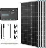 400 Watt 12 Volt Premium 4 Pcs 100W Panel 40A MPPT Charge Controller Bluetooth Module Fuse Mounting Z Brackets Adaptor Kit Tray Cables Set, 400W, Grid 12V Solar Power System image 2