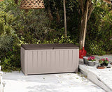Novel Plastic Deck Storage Container Box Outdoor Patio Furniture 90 Gal, Brown image 2