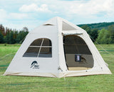 Portable inflatable camping tent, equipped with a manual pump, suitable for 3/4/6 people, easy to set up, suitable for outdoor activities. This inflatable outdoor waterproof Oxford canvas tent is suitable for family camping and is suitable for adults