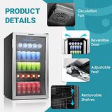 EUHOMY Beverage Refrigerator, 126 Can Mini fridge with Glass Door image 3