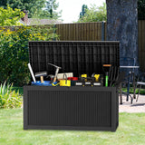 260-gallon large outdoor storage XL outdoor box, suitable for garden furniture, outdoor cushions, garden tools, sports equipment and pool supplies. Made of waterproof resin material, lockable, in gray color scheme. image 2