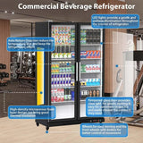 Commercial Refrigerator, Glass Door with LED Lighting – Upright Beverage Display Cooler for Home, Store, Gym, or Office, Featuring Double Swing Doors and 39 cu.ft image 3