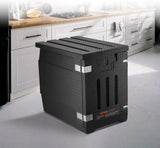Food tray transportation box, 95-gallon insulated box for the catering industry, LLDPE food tray box with double clasps, front-mounted food heater with handle, suitable for stacking end loaders in restaurants, canteens, etc. black image 2