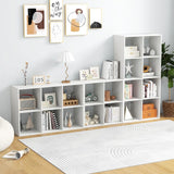 Suitable for two people, floor-standing bookshelf, with an open back panel, anti-toppling device. It is a modern storage display stand suitable for use in family offices, living rooms, bedrooms, and study rooms. White. image 2