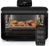 Intelligent oven and fryer combo, 11 integrated functions - countertop convection oven for baking, roasting, air frying, baking, dehydrating, 1750 watt power, 25 gallon capacity, controlled by touch screen for quick cooking - black image 3
