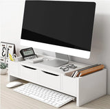 Floating TV Stand - Modern Furniture - Floating TV Stand with Drawers - Wooden Wall-mounted Cabinet Unit with Drawers - Double-layer Computer and TV Space Organizer台 image 4