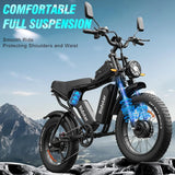 Electric Bike Q20, 2000W, 52V, 30-180 Miles All-Terrain Fat Tire E-Bike for Adults image 2