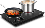 Hot Plate,1800W Ceramic Electric Hot Plate for Cooking, Dual Control Infrared Cooktop, Portable Countertop Burner, Glass Plate Electric Cooktop, Silver, Stainless Steel image 4