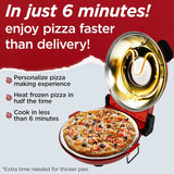 Electric Pizza Oven with Ceramic Stone, Viewing Window, Adjustable Heat Control, Timer and 1200W Baking Power, DIY Homemade Pizzeria, Large 12-- Pie Capacity (Black) image 4