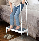 Mybow Bed Step Stool with Handle for High Beds, Adjustable 2 Step Stool, 31.5" Extra Wide & Heavy Duty Mobility Aid for Seniors, Post-Surgery Recovery, Pregnant Women, Medical Bedside Step