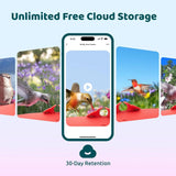 Hummingbird Feeder (Outdoor Hanging Type, with Camera, Ant-proof Groove), supports real-time viewing via 1080P high-definition application, equipped with artificial intelligence hummingbird recognition function, automatic recording and alarm function image 2