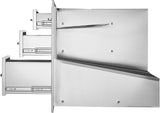 Pull Out Trash Drawer 13.4"W x 25.7"H x 19.6"D Lower Sliding Rails Stainless Steel Roll Out Trash Bin Pull Out Tray Outdoor Kitchen Trash Drawer with Handle for BBQ Island Grill Station image 3