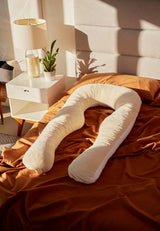 Body Pillow | Elegant U-shaped Pregnancy Pillow - Organic Bamboo Fiber Cotton - Crushed Cooling Gel Filling - Ergonomic Design - Dual-Sided Use - Washable image 2