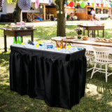 4 feet black ice crystal table, portable rear panel camping fishing cleaning table, plastic material with matching skirt, suitable for parties, barbecues, camping and picnics as an ice chest image 2