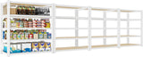 28-inch wide x 12-inch deep x 59-inch high closet storage rack - 5 layers of white metal connected shelves, adjustable heavy-duty garage shelves, practical shelf-style storage rack for kitchen storage, 4-piece set