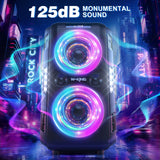 Peak Party Large Bluetooth Speaker - Maximum Volume Amplifier / 12 Custom Low-End Units / Up to 125 Decibels for 6.5-inch x 2 Low-End Speakers / Deepest Bass Effect, Large Portable Wireless Speaker, IPX5 Water Resistance Rating / Microphone Jack / RJ image 4